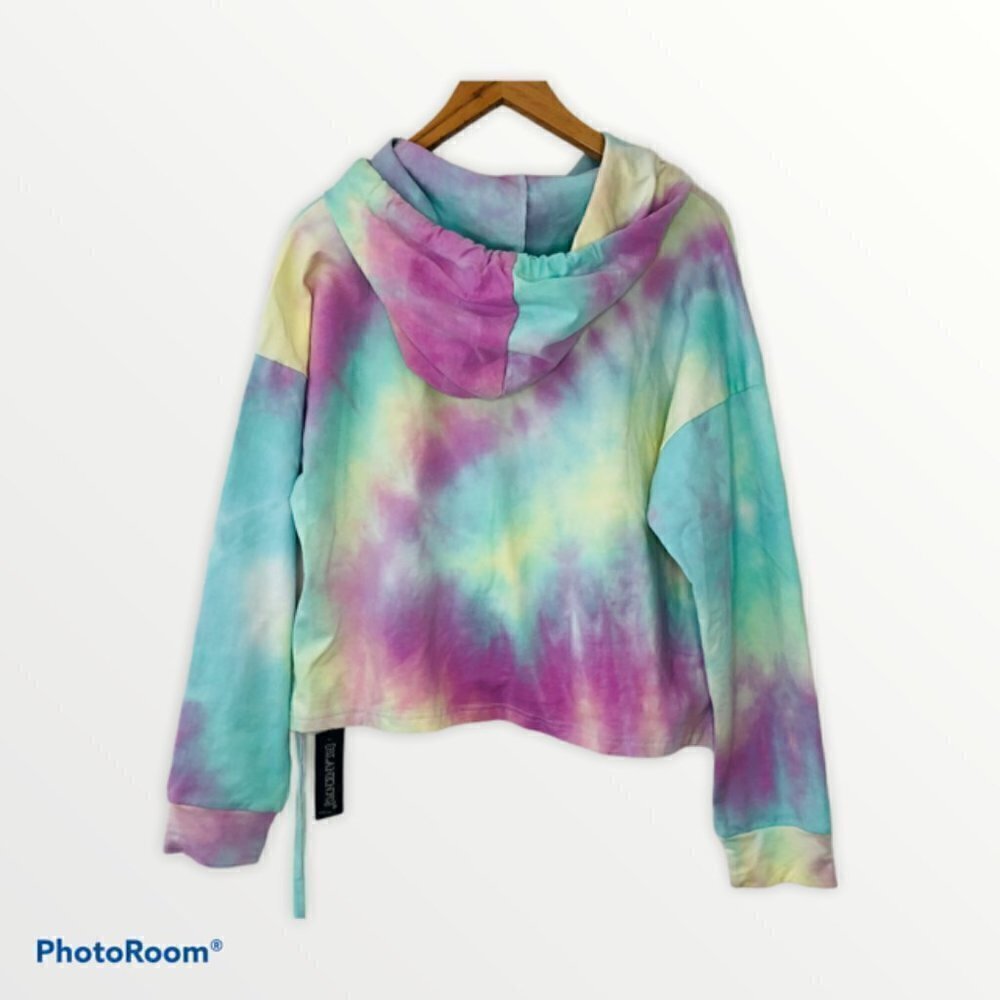 Blank NYC Womens Hoodie Pastel Tie-Dye Sweatshirt Medium - Picture 7 of 11